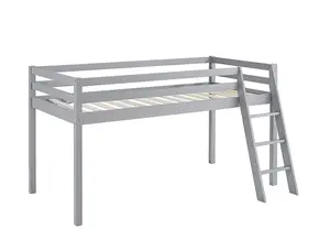 Children Bunkbed Mid Sleeper , Pine Wooden Kids Bed , Children bedroom Furniture , Grey Kids Bed