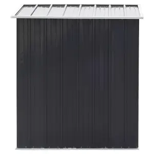 5 x 3 ft Black Metal Shed Garden Storage Shed Pent Roof Lockable Door with Tool Storage Shelves