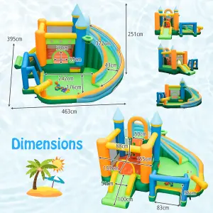 Costway Inflatable Water Slide Blowup Water Park Wet Dry Combo Bounce House