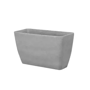 Set of 2 Flower Pot Stone Grey 74 x 32 x 45 cm BARIS