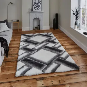 Grey/Ivory Handmade Easy to clean Rug for Dining Room Bed Room and Living Room-120cm X 170cm