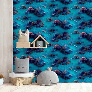 Arthouse Under The Sea Blue Colourful Fish Print Wallpaper 923808