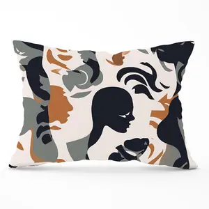 Abstract Grey Brown Silhouette Cushions 33cm x 48cm