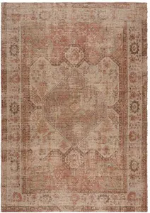 Dunelm Dua Jute Traditional Rug, Boho, Size: 120cm X 170cm (4ft X 5.5Ft), Red