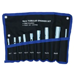 8pc Metric Tubular Box Spanner Wrench Plumber Torque Bar 6mm - 22mm