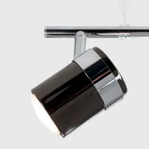 ValueLights Rosie Modern Black Chrome and Chrome 8 Way Adjustable Flexi Z Ceiling Spotlight