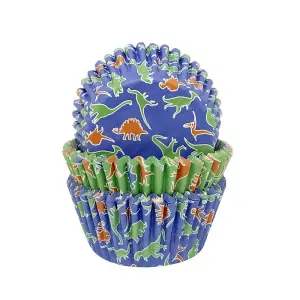 Anniversary House Dinosaur Muffin and Cupcake Cases (Pack of 75) Blue/Green/Orange (One Size)