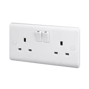 LAP Double 13A Gloss White Socket