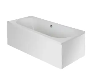 Cooke & Lewis Sovana White Straight Bath & air spa set with 6 jets (L)1700mm