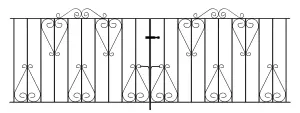 CLEVE Metal Scroll Double Driveway Garden Gate 2743mm GAP x 914mm High CDZP16