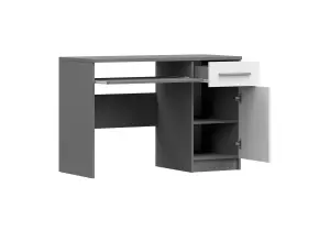 Sophisticated Grey Matt Computer Desk H760mm W1100mm D500mm - Stylish Workspace for Contemporary Homes