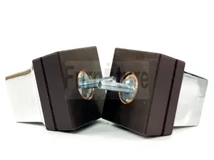 4 Square Chrome Slipper Cup Metal Bottom Legs 75mm High Modern Dark Brown Furniture Feet M8 Couch Chair Sofa Footstool Bed CWC700