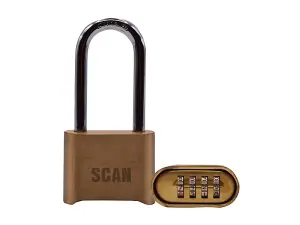 Durable Scan Brass Combination Padlock with Long Shackle