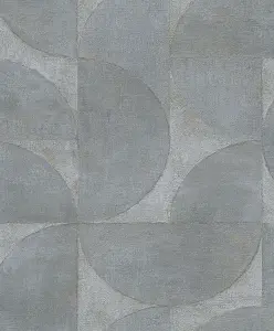 Galerie Perfecto 2 Grey Rustic Circle Textured Wallpaper