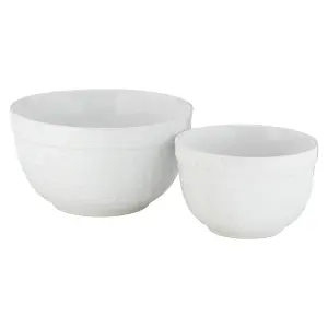 Interiors By Premier Versatile Set Of Two Round Mixing Bowls, Charming Kitchen Bowl For Breakfast, Durable Bowl Set For Kitchen