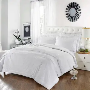 Elsatex Highgrove White Embroidered Bedspread Luxury Themed Bedding