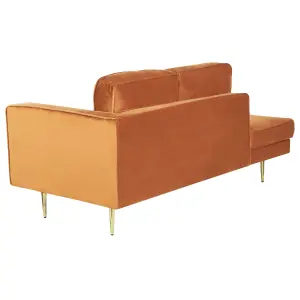 Right Hand Velvet Chaise Lounge Orange MIRAMAS