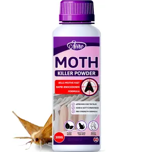 Aviro Moth Killer Powder - Natural Moth Killer, Pet-Friendly Moth Powder Approved For Use On Hard & Soft Furnishings. 300g