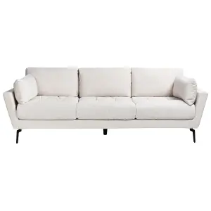 4 Seater Fabric Sofa Beige NENOLA