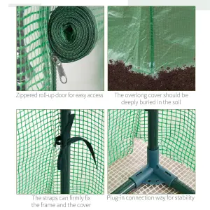 Outsunny 100 x 50 x 150cm Greenhouse w/ Zipper Roll-up Door Outdoor Green