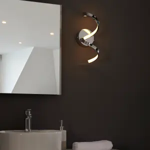 Anson Lighting Armal Bathroom Wall light finished in chrome plate and white silicone