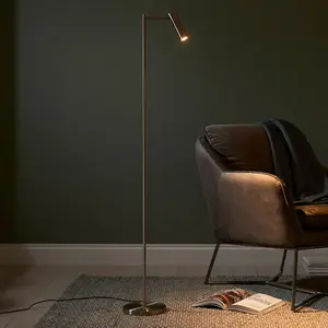 Luminosa Dedicated LED Reader Task Floor Lamp Satin Nickel