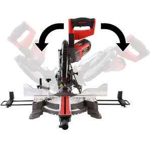 Excel 10" 255mm Sliding Mitre Saw Double Bevel 2000W/240V with Laser & Universal Wheel Stand