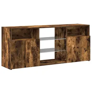 vidaXL TV Cabinet with LED Lights Smoked Oak 120x30x50 cm