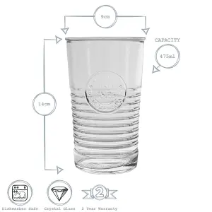 Bormioli Rocco - Officina 1825 Highball Glasses - 475ml - Pack of 6