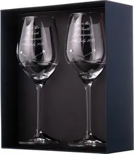 Personalised Crystal Wine Glasses With Swarovski Elements