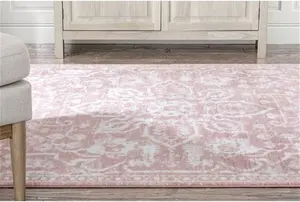 Dazzle Blush Pink/White Disa Vintage Medallion Soft Rug Well Woven Rug Size: Rectangle 120 X 160cm