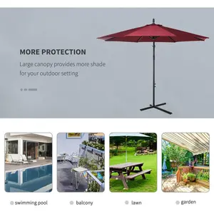 Oakland 300cm Cantilever Parasol Red