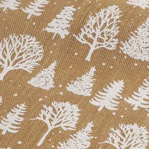 Natural Jute Tree Print Christmas Dining Table Decoration Table Runner Tablecloth