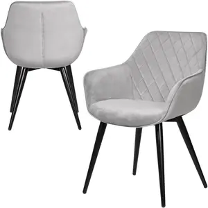 Alinblot Upholstered Armchair (Set of 2) Grey Velvet