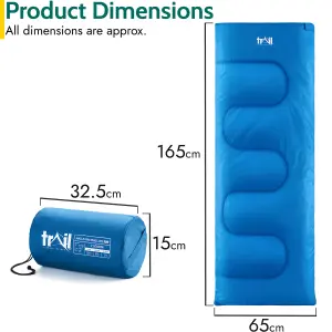 Kids Sleeping Bag 2 Season Mini Junior Envelope Outdoor Camping 200gsm Blue Trail