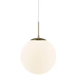 Nordlux Grant 35 Indoor Living Dining Glass Pendant Ceiling Light in Brass (Diam) 35cm