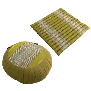 Yoga & Meditation Zafu Cushion And Zabuton Mat Set by Laeto Zen Sanctuary - INCLUDES FREE DELIVERY