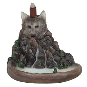 Something Different Cliff Wolf Backflow Incense Burner Brown (One Size)