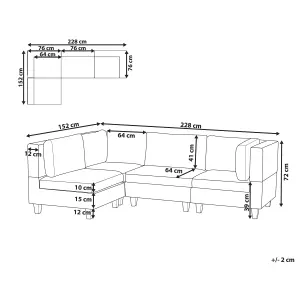 Corner Sofa UNSTAD Light Grey Fabric Right Hand