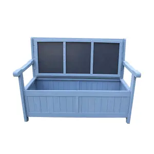 Grey Wooden Garden Enclosed Storage Bench