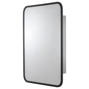 Croydex Black Single Bathroom Wall cabinet With Mirrored door (H)603mm (W)453mm