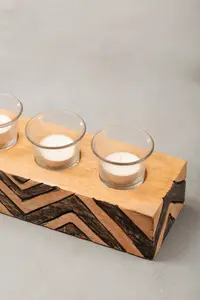 Interiors by Premier Bantu Tribal Wooden Tealight Holder