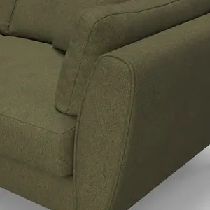 Furniturebox Ida Green Multitone 3 Seater Upholstered Linen Sofa With Scatter Cushions And Birch Wood Frame