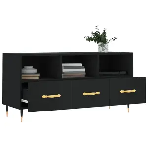 Berkfield TV Cabinet Black 102x36x50 cm Engineered Wood