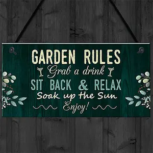 Red Ocean Garden Signs And Plaques Hanging Wall Door Sign Shabby Outside Sign Friendship Gift Summerhouse Sign