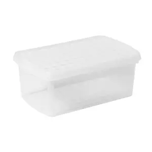 Wham Clip 3x 10.5L Rectangular Plastic Storage Boxes with Secure Clip Lock Lids. L:39 x W:24 x H:15.5cm Clear/Clear/Clear