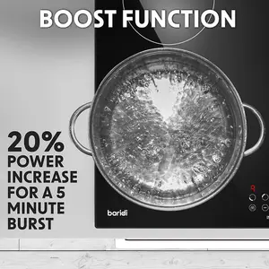 60cm 6800W 4 Zone Electric Induction Cooktop - Premium Black Glass Touch Control