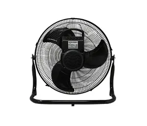 Extrastar 16" Velocity Metal stand Floor Fan, 50W, Black color