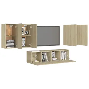 Berkfield 6 Piece TV Cabinet Set Sonoma Oak Engineered Wood