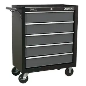 Sealey 5-Drawer Rollcab With Ball-Bearing Slides & Two Keys - Black/Grey AP2505B